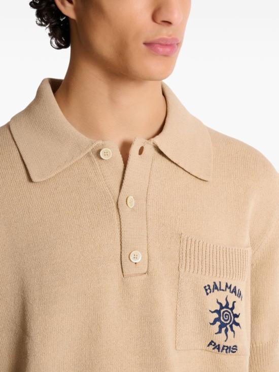26SS 발망 폴로 티셔츠 GH0GB046KJ92 0AS Neutrals - BALMAIN