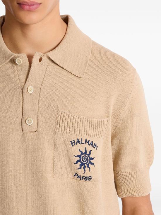 26SS 발망 폴로 티셔츠 GH0GB046KJ92 0AS Neutrals - BALMAIN