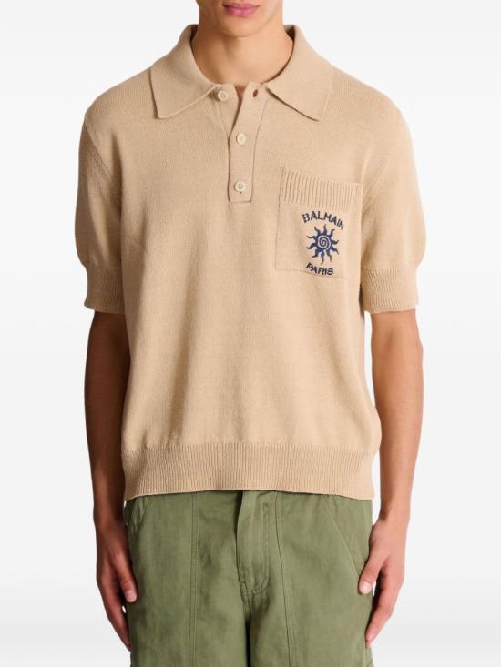 26SS 발망 폴로 티셔츠 GH0GB046KJ92 0AS Neutrals - BALMAIN