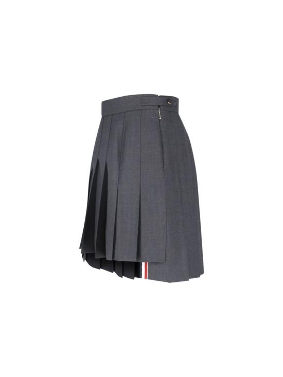 26FW 톰브라운 슈퍼 120수 스쿨 유니폼 드롭백 플리츠 미니 스커트 FGC402V 00626025 Grey - THOM BROWNE