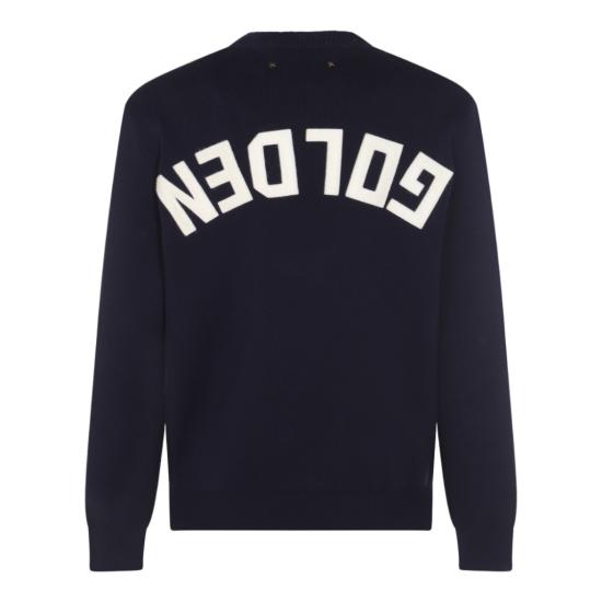 26FW 골든구스 로고 코튼 라운드넥 스웨터 GMP00841P00066250486 Black - GOLDEN GOOSE