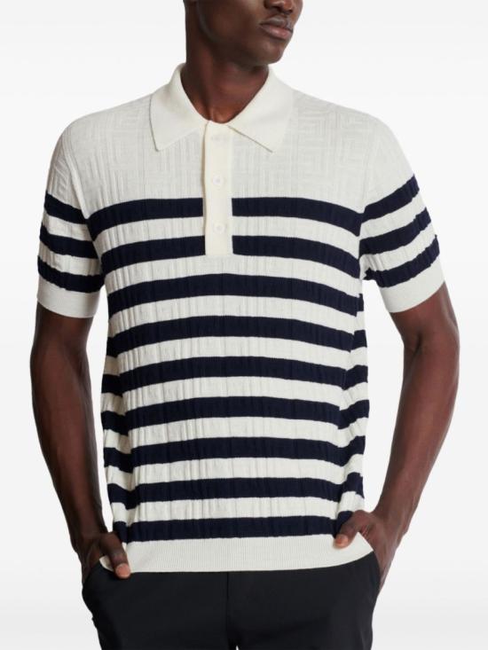  발망 폴로 티셔츠 EH1GB066KI01 GCR White - BALMAIN