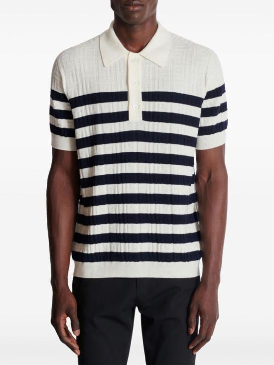  발망 폴로 티셔츠 EH1GB066KI01 GCR White - BALMAIN