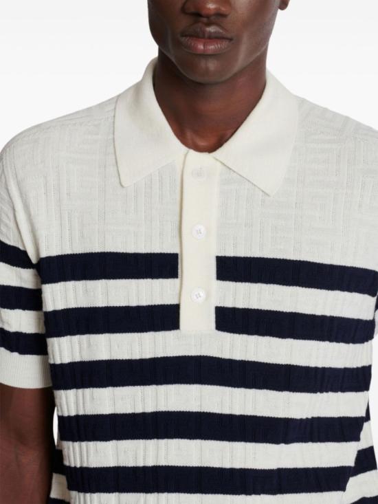  발망 폴로 티셔츠 EH1GB066KI01 GCR White - BALMAIN