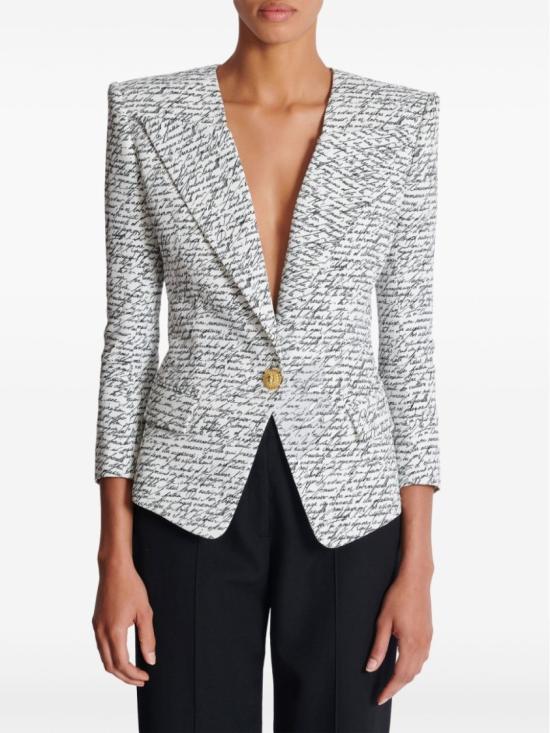  발망 수트 자켓 EF1SE615VH44 GAB White - BALMAIN