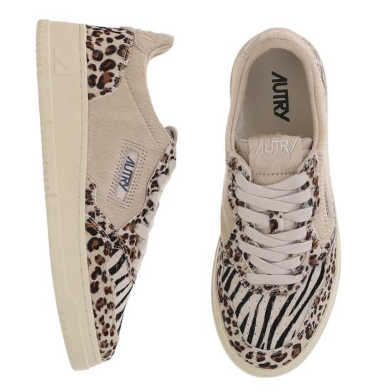 26FW 오트리 메달리스트 로우 레더 스니커즈 AULWJA02PONYSAFARI LEOZEBRAIVORY Neutrals - AUTRY