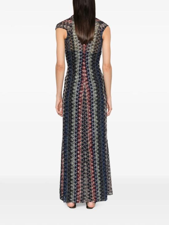 26FW 미소니 롱 원피스 DS26WG2HBR015PSMSPV Blue - MISSONI