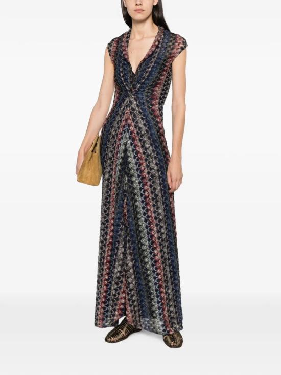26FW 미소니 롱 원피스 DS26WG2HBR015PSMSPV Blue - MISSONI