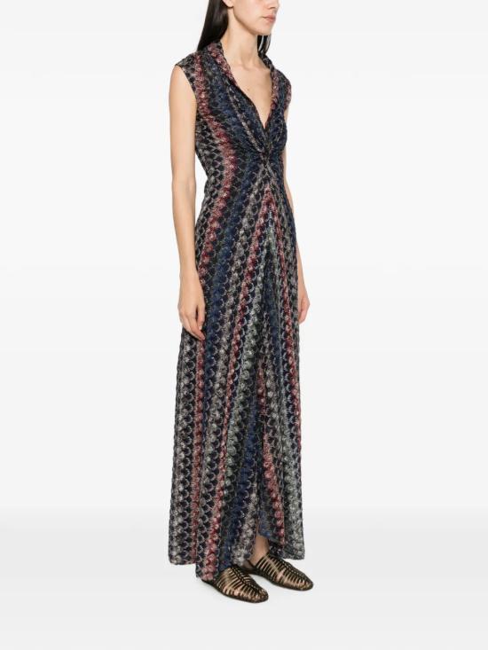26FW 미소니 롱 원피스 DS26WG2HBR015PSMSPV Blue - MISSONI