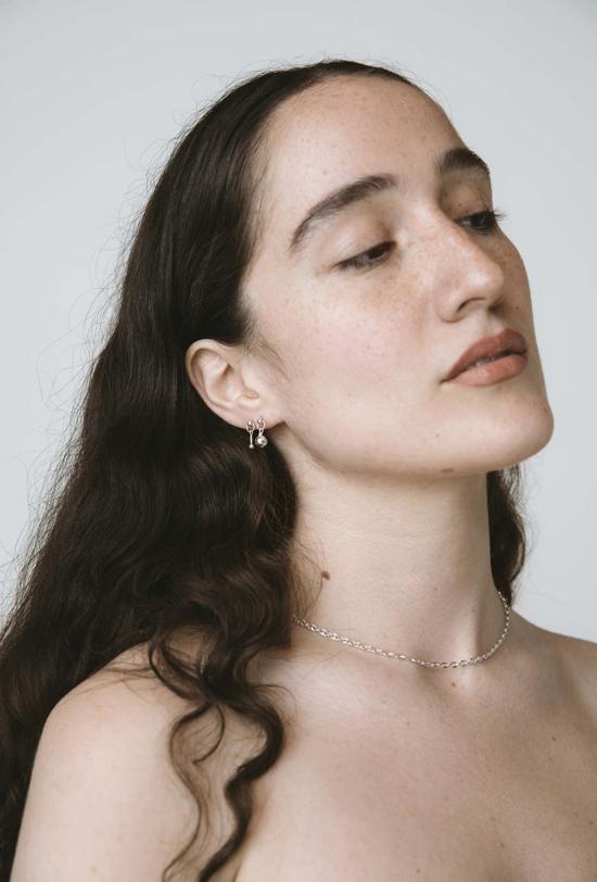  마슬로 주얼리 이어링 릴리어 스터드 귀걸이 실버 - MASLO JEWELRY