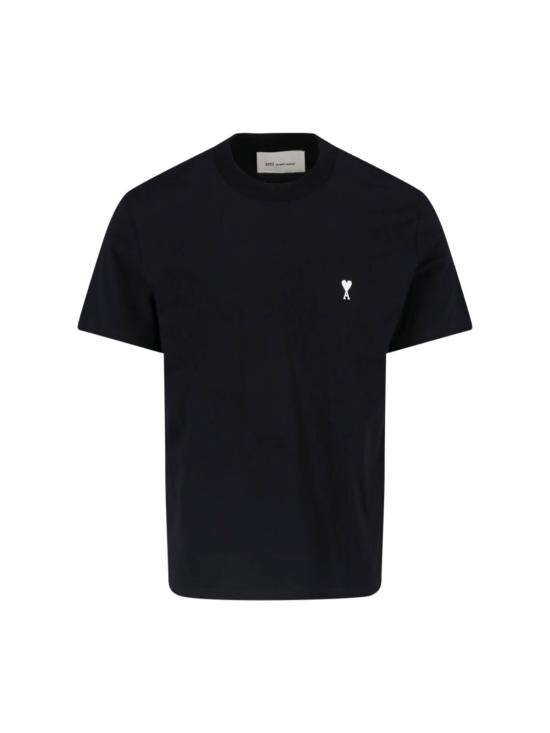 26FW 아미 스몰 하트 로고 라이트 코튼 저지 티셔츠 HTS346 724 045 Black