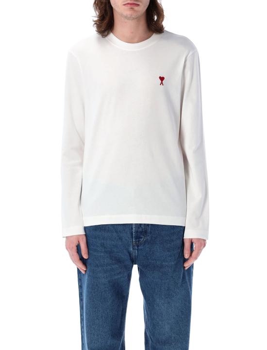 26FW 아미 스몰 하트 로고 롱슬리브 티셔츠 BFUTS235 724 100 White