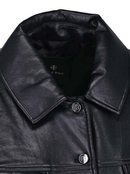 26FW 애니빙 가죽 자켓 A 01 12573 BLK81 BLACK RECYCLED LEATHER - ANINE BING