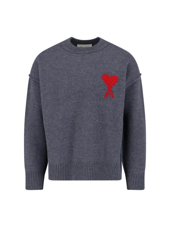 26FW 아미 빅 하트 울 크루넥 스웨터 UKS838 018 084 GREY