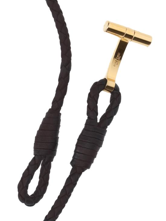 26FW 톰포드 브레이디드 레더 브레이슬릿 JM005 ICL002G NAA Black - TOMFORD