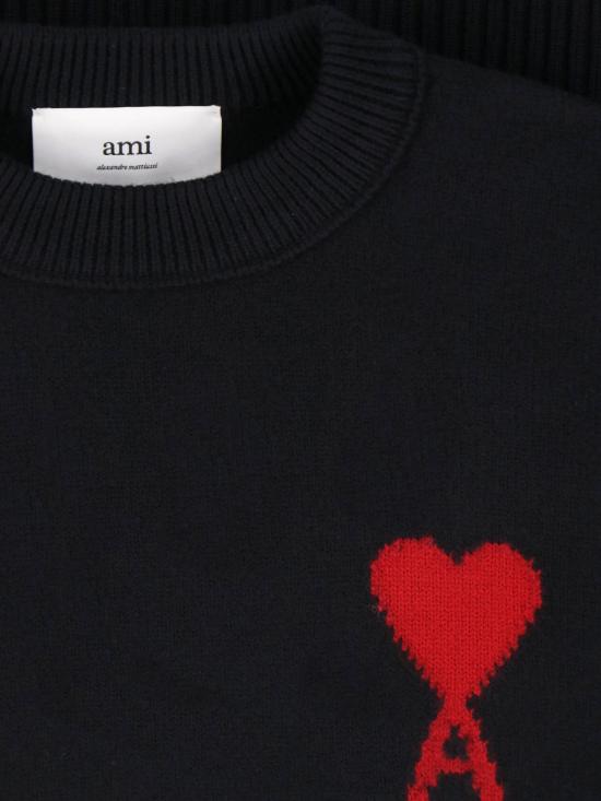 26FW 아미 빅 하트 울 크루넥 스웨터 UKS838 018 009 Black - AMI