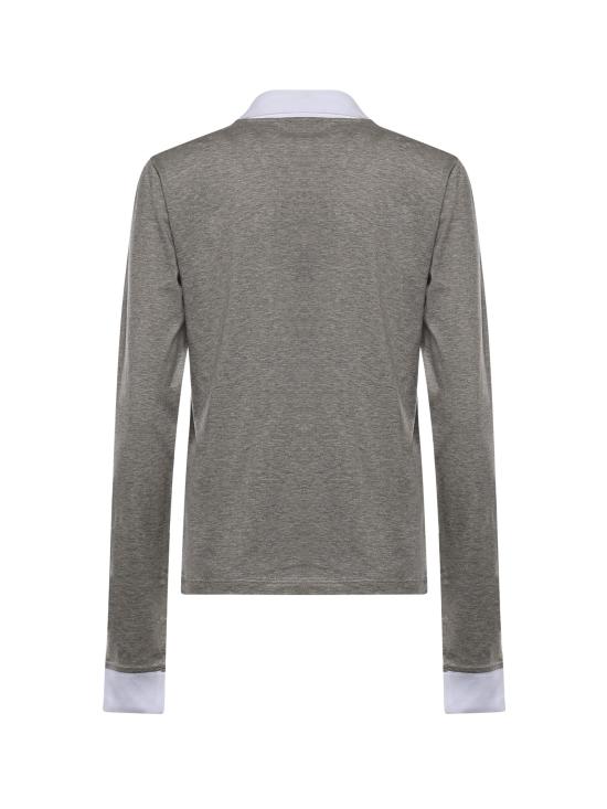 26FW 미우미우 폴로 티셔츠 MJLA57 192Q F052N GRAY WHITE DOM - MIU MIU