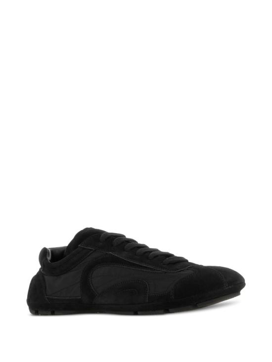 26SS 프라다 패널 레이스업 로우탑 스니커즈 4E1165 D7R F0002 BLACK DOM - PRADA
