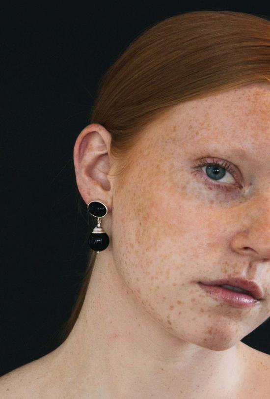  마슬로 주얼리 이어링 마르소  블랙 오닉스 - MASLO JEWELRY