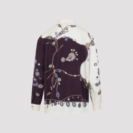 26FW 베르사체 블라우스 1025686 1A18682 5R880 BURGUNDY WHITE GOLD - VERSACE
