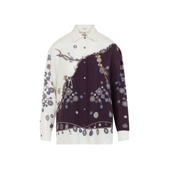 26FW 베르사체 블라우스 1025686 1A18682 5R880 BURGUNDY WHITE GOLD - VERSACE