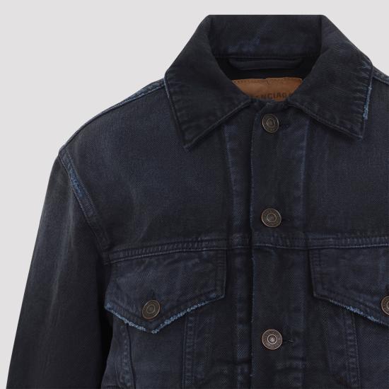 26SS 발렌시아가 커브드 웨이스트밴드 자켓 856423 TTW64 8074 NAVY DIRTY DARK BLUE - BALENCIAGA