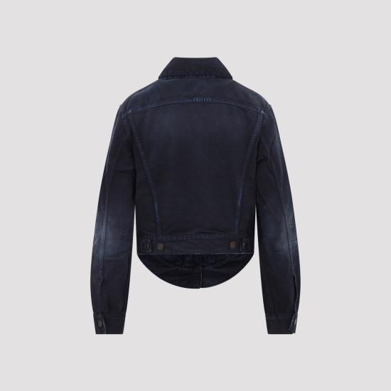 26SS 발렌시아가 커브드 웨이스트밴드 자켓 856423 TTW64 8074 NAVY DIRTY DARK BLUE - BALENCIAGA
