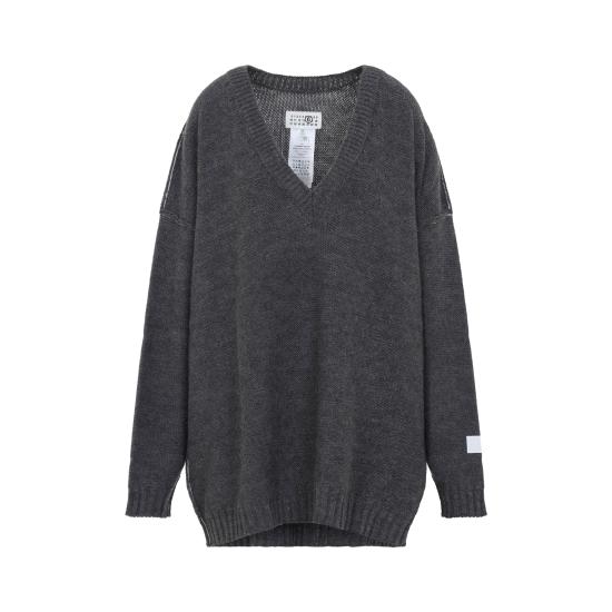26FW MM6 메종마르지엘라 스웨터 S52HN0016 M13289 859M GREY MELANGE - MM6 MAISON MARGIELA