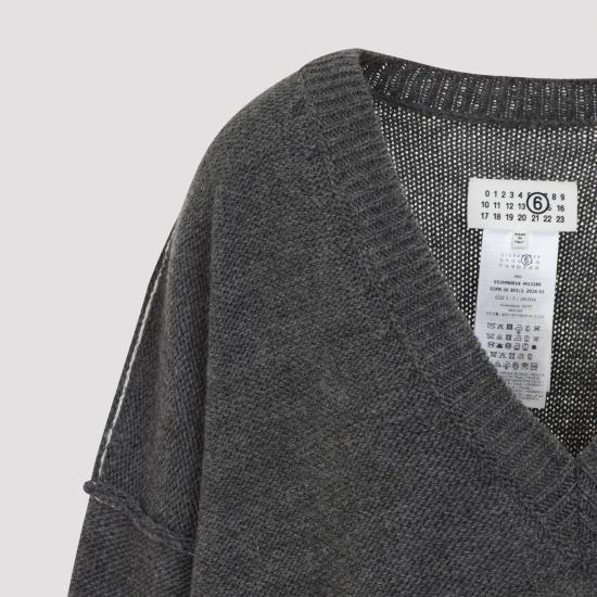26FW MM6 메종마르지엘라 스웨터 S52HN0016 M13289 859M GREY MELANGE - MM6 MAISON MARGIELA