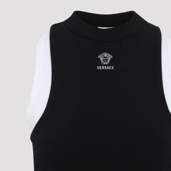 26FW 베르사체 민소매 티셔츠 1026943 1A18639 2BS70 BLACK WHITE - VERSACE