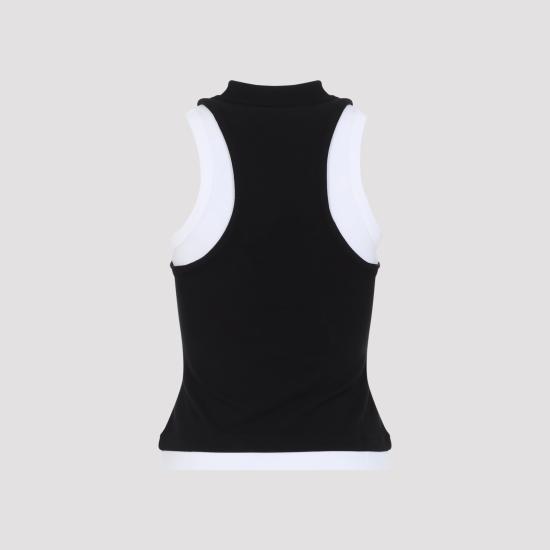 26FW 베르사체 민소매 티셔츠 1026943 1A18639 2BS70 BLACK WHITE - VERSACE