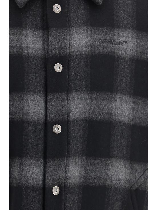 26FW 오프화이트 긴팔 셔츠 OMER09TF26FAB00100 001 BLACK - OFF WHITE