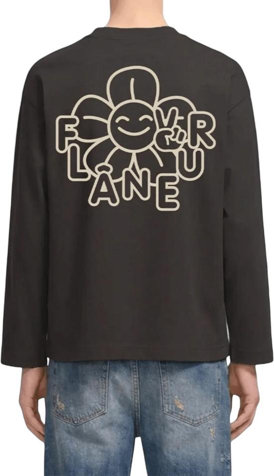 26FW 플라네르 긴팔 티셔츠 FLANEURFTSH251234HAPPYFLOWERLONGSLEEVETSHIRTLONGSLEEVETSHIRTSDARKBROWN - FLANEUR