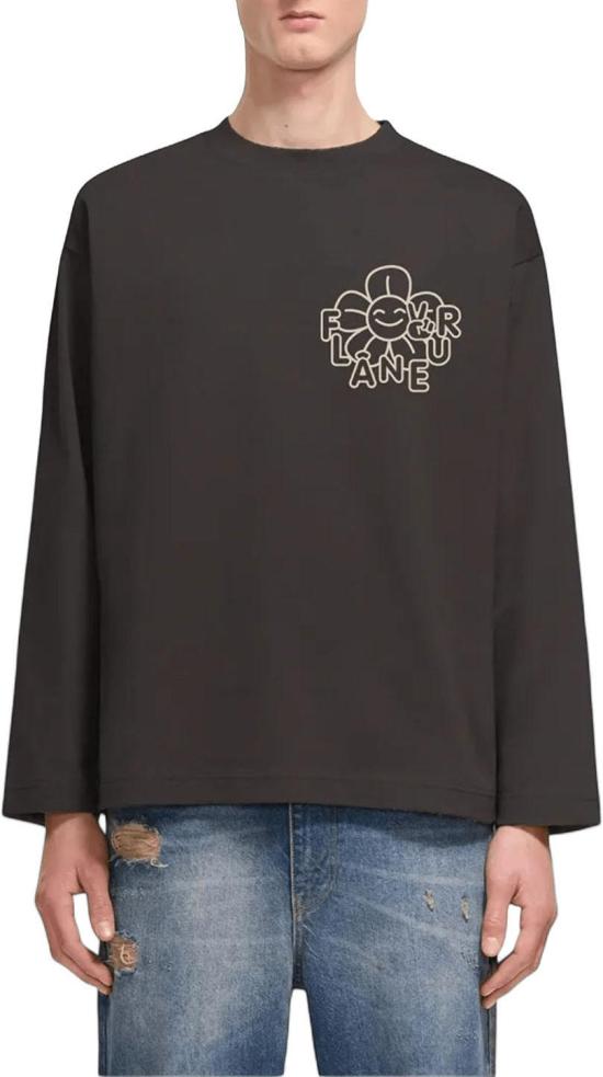 26FW 플라네르 긴팔 티셔츠 FLANEURFTSH251234HAPPYFLOWERLONGSLEEVETSHIRTLONGSLEEVETSHIRTSDARKBROWN