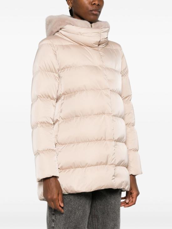 26FW 에르노 새틴 & 뉴 레이디 퍼 A셰이프 다운 자킷 PI001934D 12170Z1985 Bianco - HERNO