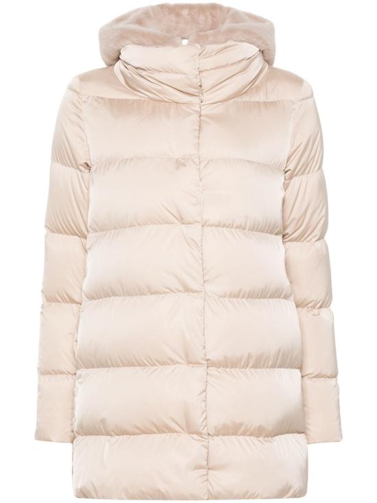 26FW 에르노 새틴 & 뉴 레이디 퍼 A셰이프 다운 자킷 PI001934D 12170Z1985 Bianco