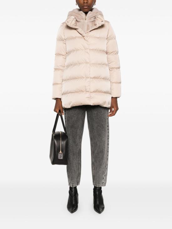 26FW 에르노 새틴 & 뉴 레이디 퍼 A셰이프 다운 자킷 PI001934D 12170Z1985 Bianco - HERNO