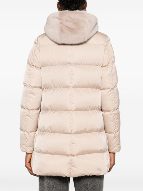 26FW 에르노 새틴 & 뉴 레이디 퍼 A셰이프 다운 자킷 PI001934D 12170Z1985 Bianco - HERNO