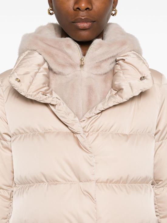 26FW 에르노 새틴 & 뉴 레이디 퍼 A셰이프 다운 자킷 PI001934D 12170Z1985 Bianco - HERNO