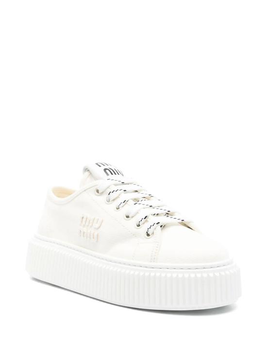 26FW 미우미우 로고 데님 스니커즈 5E389EF005 3ARS F0304 AVORIO - MIU MIU