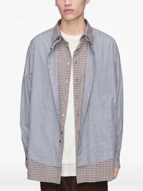 26FW 마르지엘라 긴팔 셔츠 S50DT0079MTN178 961 GREY BROWN CHECK - MAISON MARGIELA