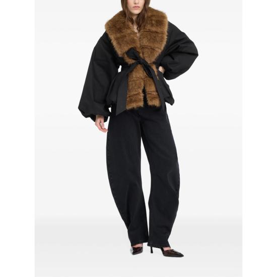 26FW 로테이트 무스탕 115145100 FAUX FUR 100 BLACK BROWN - ROTATE