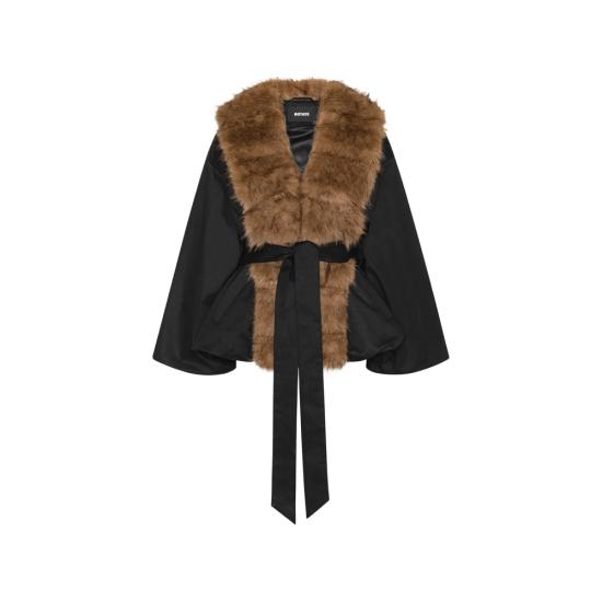 26FW 로테이트 무스탕 115145100 FAUX FUR 100 BLACK BROWN