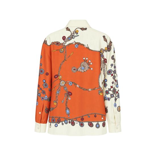 26FW 베르사체 블라우스 1A18682 1025686 5O360 WHITE RED - VERSACE