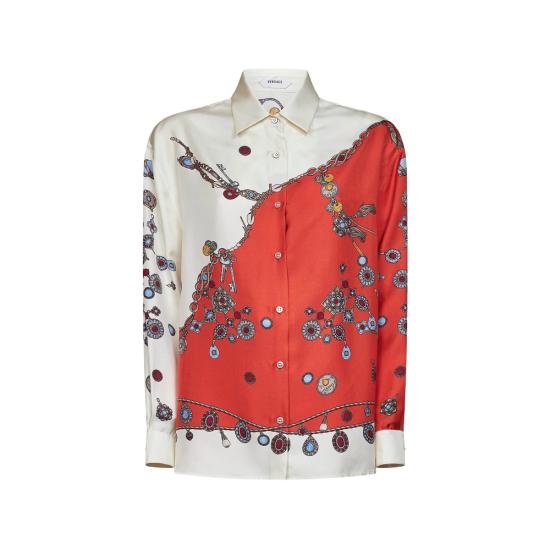 26FW 베르사체 블라우스 1A18682 1025686 5O360 WHITE RED