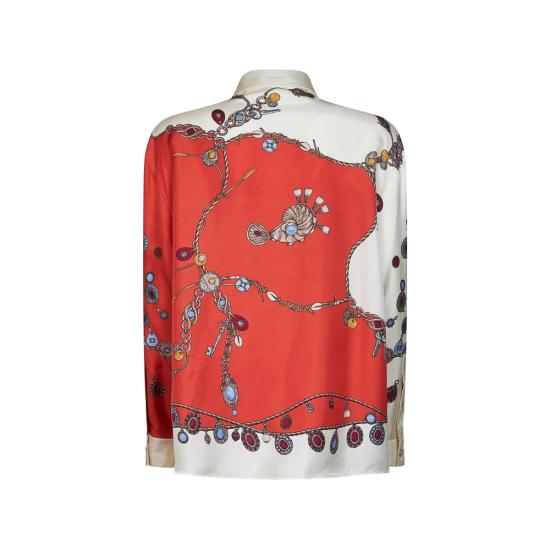 26FW 베르사체 블라우스 1A18682 1025686 5O360 WHITE RED - VERSACE