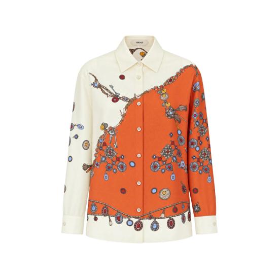 26FW 베르사체 블라우스 1A18682 1025686 5O360 WHITE RED