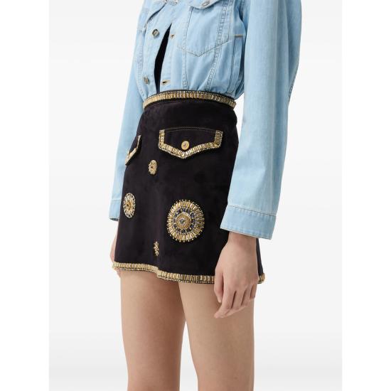 26FW 베르사체 미디 스커트 1A18633 1025893 1US20 BLACK - VERSACE