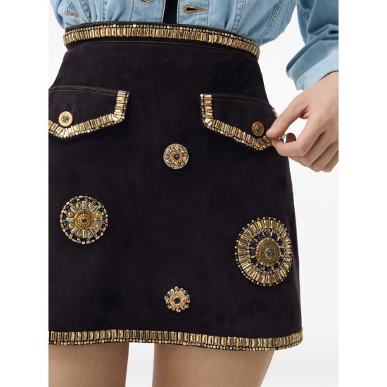 26FW 베르사체 미디 스커트 1A18633 1025893 1US20 BLACK - VERSACE