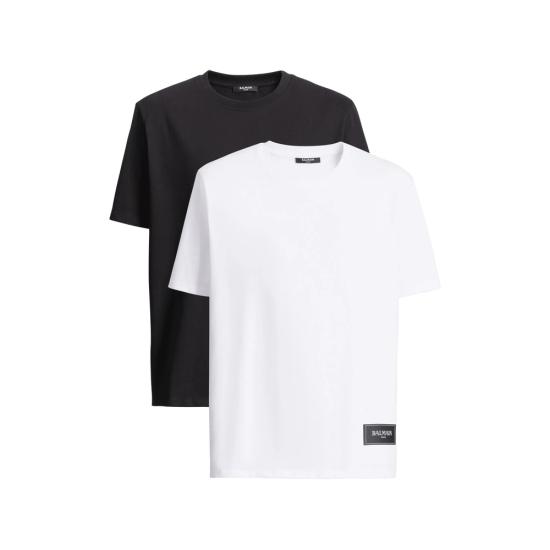 26FW 발망 반팔 티셔츠 HH1EG000 BD72 GAB BLACK WHITE